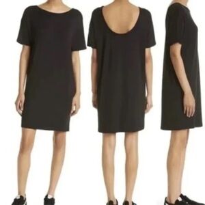 Rag & Bone The Knit Open‎ Back Mini T-Shirt Dress Black